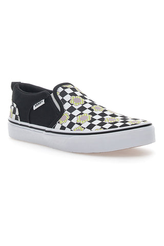 Črni in beli slip-on superge Vans Asher