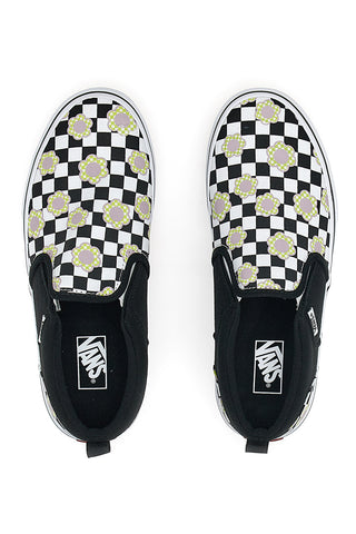 Črni in beli slip-on superge Vans Asher