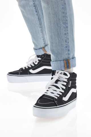 Črni in beli superge Mid-cut Vans Filmore Hi Platform