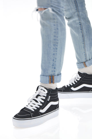Črni in beli superge Mid-cut Vans Filmore Hi Platform