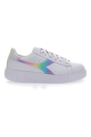 Bele superge z logotipom Arcobaleno Diadora game Step Bloom