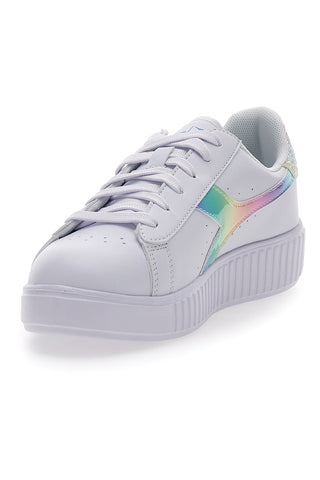 Bele superge z logotipom Arcobaleno Diadora game Step Bloom