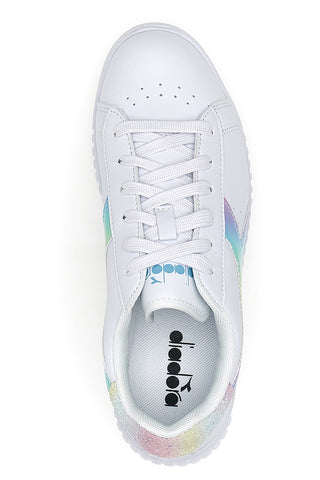 Bele superge z logotipom Arcobaleno Diadora game Step Bloom