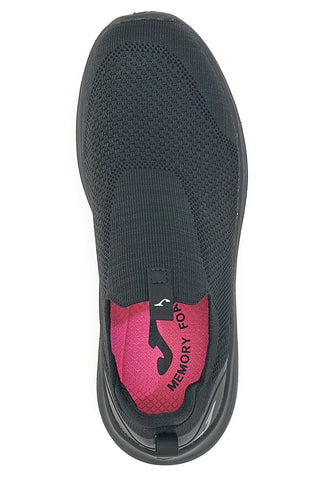 Črni dihalni slip-on superge z memory peno Joma Laceless Lady 2401