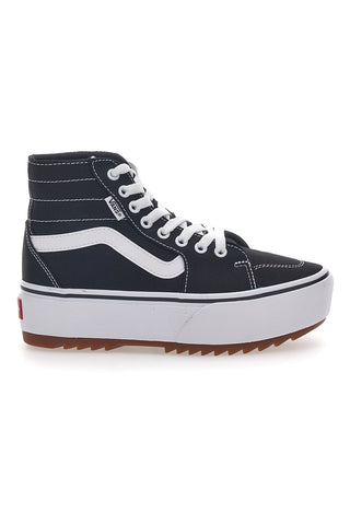 Črni in beli superge z ravno platformo Vans Hi Tapered