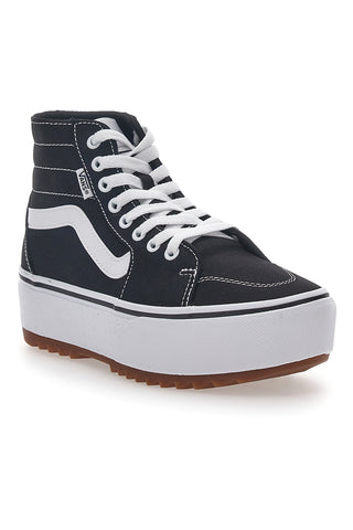 Črni in beli superge z ravno platformo Vans Hi Tapered