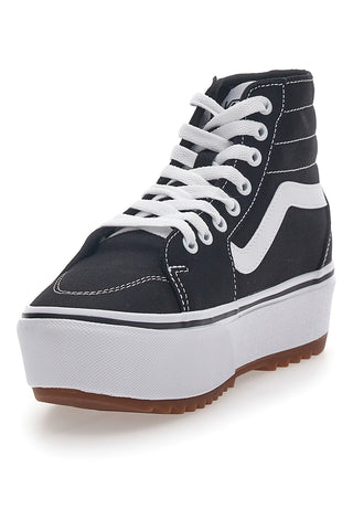 Črni in beli superge z ravno platformo Vans Hi Tapered