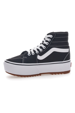 Črni in beli superge z ravno platformo Vans Hi Tapered