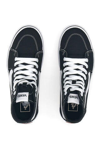 Črni in beli superge z ravno platformo Vans Hi Tapered