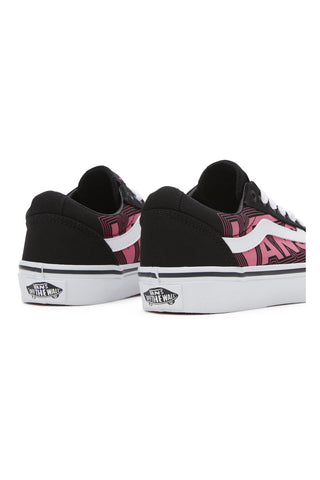Črni in fuksijevi superge za skateboarding Vans Ward