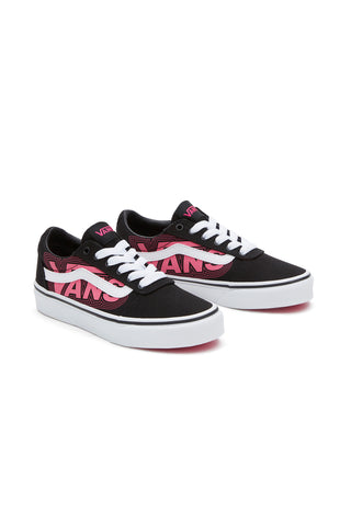 Črni in fuksijevi superge za skateboarding Vans Ward