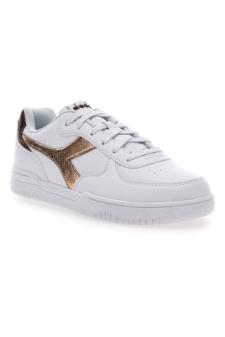 Bele superge z zlatim logotipom DIADORA RAPTOR LOW CRYSTAL WN