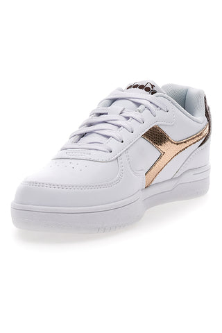 Bele superge z zlatim logotipom DIADORA RAPTOR LOW CRYSTAL WN