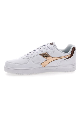 Bele superge z zlatim logotipom DIADORA RAPTOR LOW CRYSTAL WN