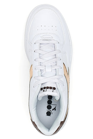 Bele superge z zlatim logotipom DIADORA RAPTOR LOW CRYSTAL WN