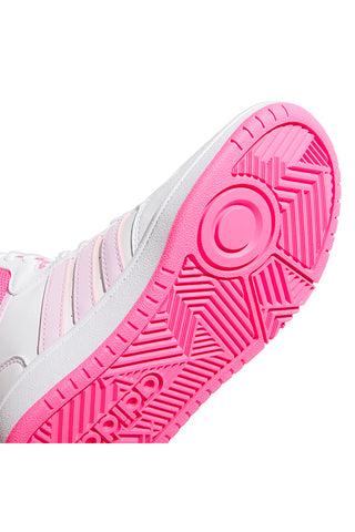 Bele in roza superge z vezalkami Adidas Hoops 3.0 mid K