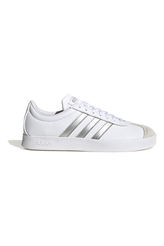 Bele superge s srebrnimi trakovi Adidas VL Court Base