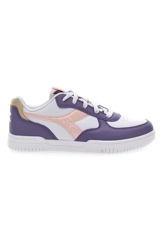 Bele in vijolične superge z roza logotipom DIADORA RAPTOR LOW SPOTTED GS