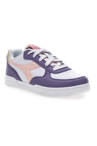 Bele in vijolične superge z roza logotipom DIADORA RAPTOR LOW SPOTTED GS