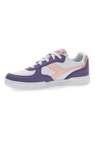 Bele in vijolične superge z roza logotipom DIADORA RAPTOR LOW SPOTTED GS