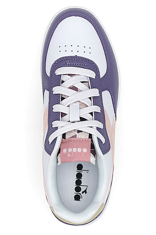 Bele in vijolične superge z roza logotipom DIADORA RAPTOR LOW SPOTTED GS