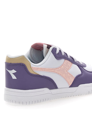 Bele in vijolične superge z roza logotipom DIADORA RAPTOR LOW SPOTTED GS