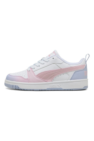 Bele superge in roza in lila detajli Puma Rebound V6 Lo Blurry Dreams Jr