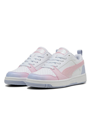 Bele superge in roza in lila detajli Puma Rebound V6 Lo Blurry Dreams Jr