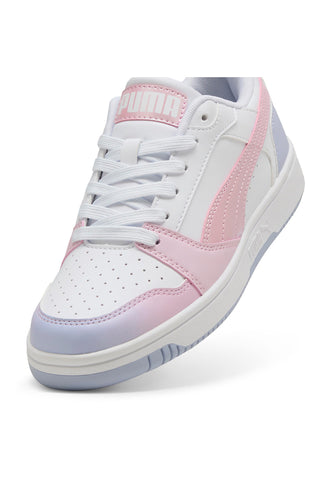 Bele superge in roza in lila detajli Puma Rebound V6 Lo Blurry Dreams Jr