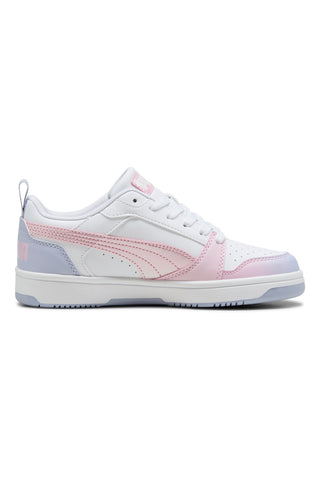 Bele superge in roza in lila detajli Puma Rebound V6 Lo Blurry Dreams Jr