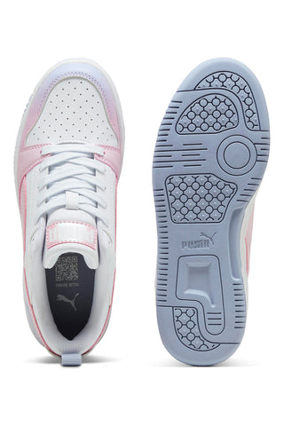 Bele superge in roza in lila detajli Puma Rebound V6 Lo Blurry Dreams Jr