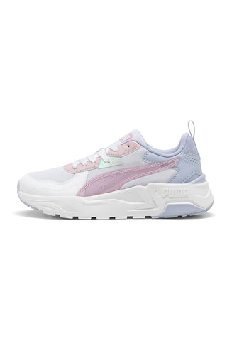 Bele superge z modrimi in rožnatimi detajli PUMA Trinity Lite Blurry Dreams JR
