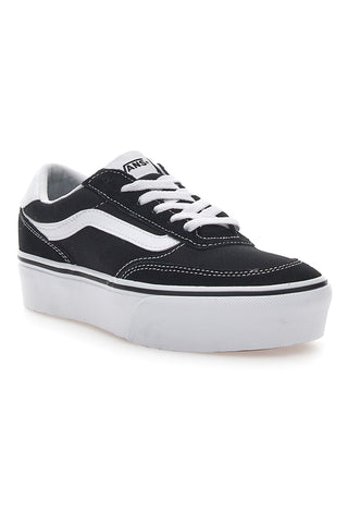 Črni in beli superge z vezalkami Vans Brooklyn