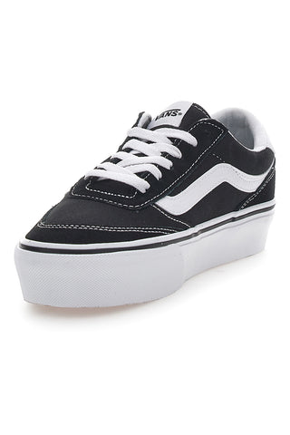 Črni in beli superge z vezalkami Vans Brooklyn