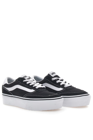 Črni in beli superge z vezalkami Vans Brooklyn