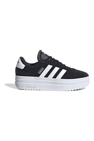 Črni in beli superge z ravno platformo Adidas VL Court Bold