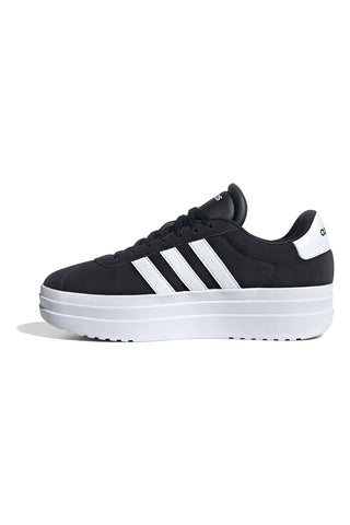 Črni in beli superge z ravno platformo Adidas VL Court Bold