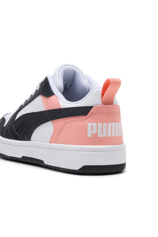 Bele, črne in roza superge Puma Rebound V6 Lo