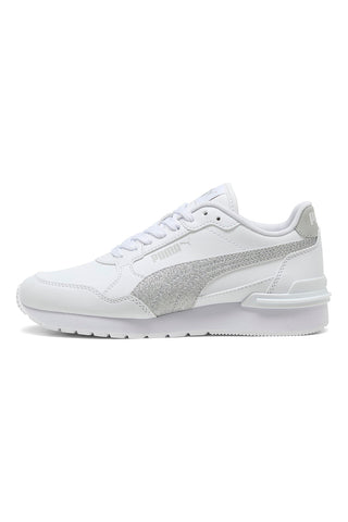 Bele superge s srebrnim bleščicami Puma ST Runner v4 SL Glitter Jr