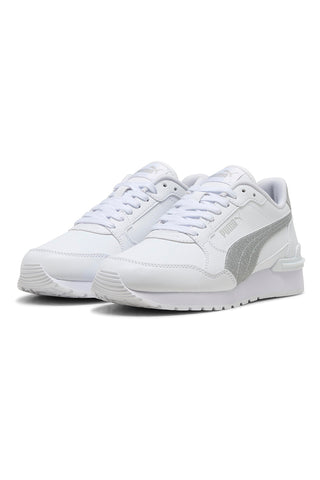 Bele superge s srebrnim bleščicami Puma ST Runner v4 SL Glitter Jr