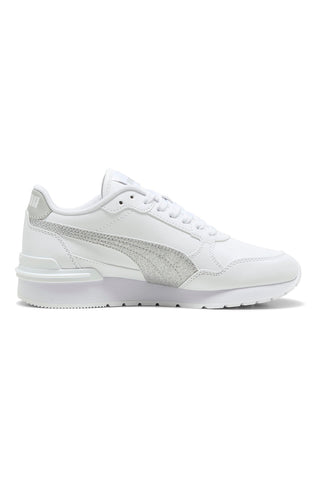 Bele superge s srebrnim bleščicami Puma ST Runner v4 SL Glitter Jr