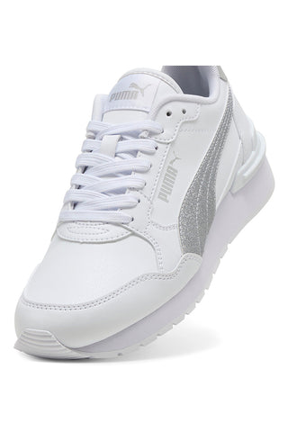 Bele superge s srebrnim bleščicami Puma ST Runner v4 SL Glitter Jr