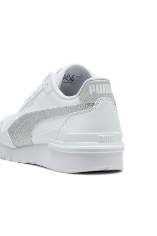 Bele superge s srebrnim bleščicami Puma ST Runner v4 SL Glitter Jr