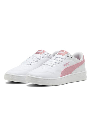 Bele superge z roza detajli Puma Court Lally JR