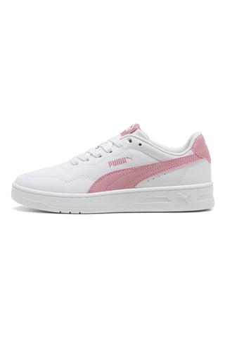 Bele superge z roza detajli Puma Court Lally JR