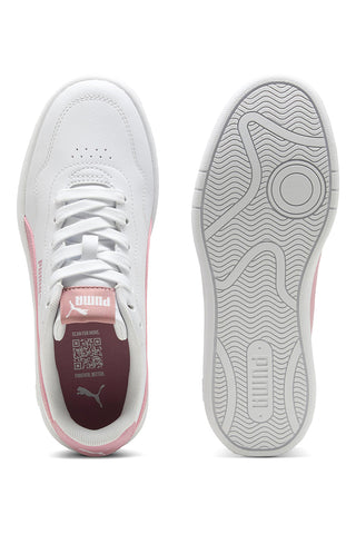 Bele superge z roza detajli Puma Court Lally JR