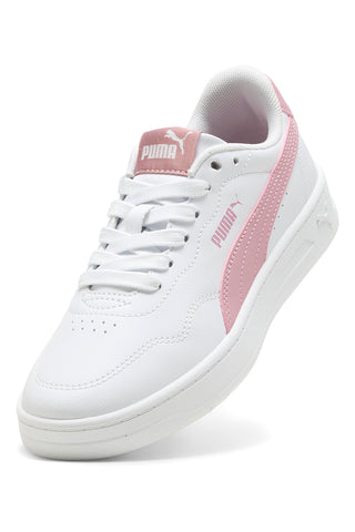 Bele superge z roza detajli Puma Court Lally JR