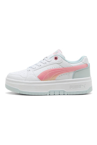 Bele superge z roza in modrimi detajli, platform Puma Rebound Femme Space Belle Jr