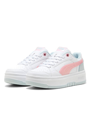 Bele superge z roza in modrimi detajli, platform Puma Rebound Femme Space Belle Jr