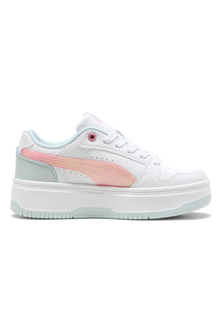 Bele superge z roza in modrimi detajli, platform Puma Rebound Femme Space Belle Jr